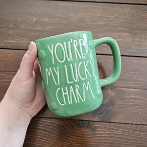 Rae Dunn by Magenta You're My Lucky Charm Green Shamrocks Mug Dishwasher Safe